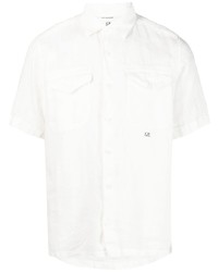 weißes Leinen Kurzarmhemd von C.P. Company