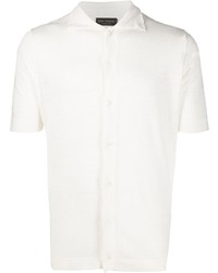 weißes Leinen Kurzarmhemd von Dell'oglio
