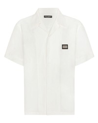 weißes Leinen Kurzarmhemd von Dolce & Gabbana