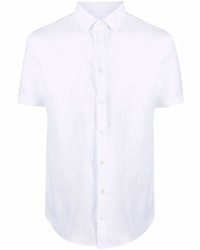 weißes Leinen Kurzarmhemd von Giorgio Armani