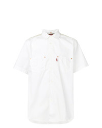 weißes Leinen Kurzarmhemd von Junya Watanabe MAN