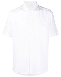 weißes Leinen Kurzarmhemd von Malo