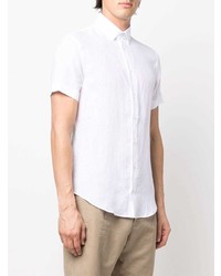 weißes Leinen Kurzarmhemd von Giorgio Armani