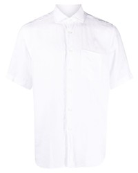 weißes Leinen Kurzarmhemd von Xacus