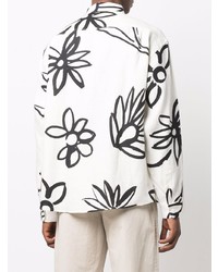 weißes Leinen Langarmhemd mit Blumenmuster von Jacquemus
