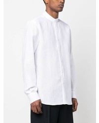 weißes Leinen Langarmhemd von Karl Lagerfeld
