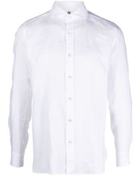 weißes Leinen Langarmhemd von Borrelli