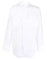 weißes Leinen Langarmhemd von Brioni
