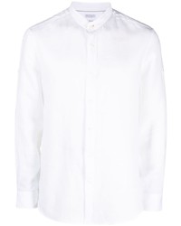 weißes Leinen Langarmhemd von Brunello Cucinelli