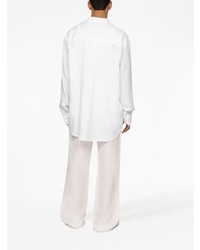 weißes Leinen Langarmhemd von Dolce & Gabbana