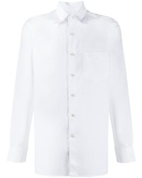 weißes Leinen Langarmhemd von Canali