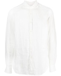 weißes Leinen Langarmhemd von Canali