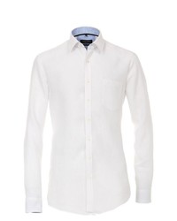 weißes Leinen Langarmhemd von Casamoda