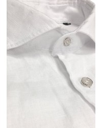 weißes Leinen Langarmhemd von CODE-ZERO