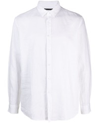 weißes Leinen Langarmhemd von Daniele Alessandrini