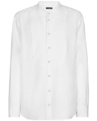 weißes Leinen Langarmhemd von Dolce & Gabbana