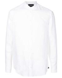 weißes Leinen Langarmhemd von Emporio Armani