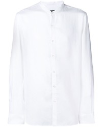 weißes Leinen Langarmhemd von Giorgio Armani