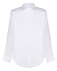 weißes Leinen Langarmhemd von Giorgio Armani