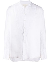 weißes Leinen Langarmhemd von Greg Lauren