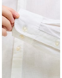 weißes Leinen Langarmhemd von Jack & Jones
