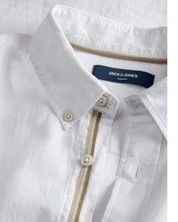 weißes Leinen Langarmhemd von Jack & Jones
