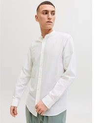 weißes Leinen Langarmhemd von Jack & Jones