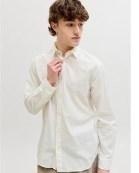 weißes Leinen Langarmhemd von Jack & Jones