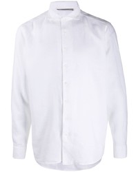 weißes Leinen Langarmhemd von La Fileria For D'aniello