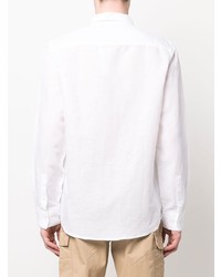 weißes Leinen Langarmhemd von Calvin Klein