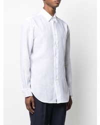 weißes Leinen Langarmhemd von Brioni