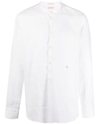 weißes Leinen Langarmhemd von Massimo Alba