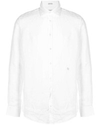 weißes Leinen Langarmhemd von Massimo Alba