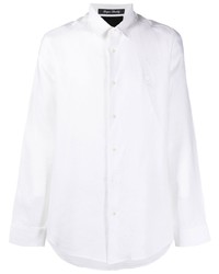 weißes Leinen Langarmhemd von Philipp Plein