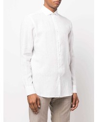 weißes Leinen Langarmhemd von Ermenegildo Zegna