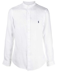 weißes Leinen Langarmhemd von Polo Ralph Lauren