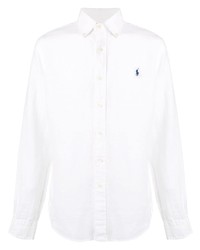 weißes Leinen Langarmhemd von Ralph Lauren