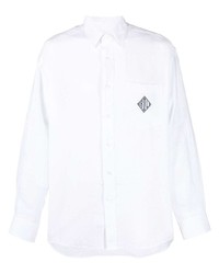 weißes Leinen Langarmhemd von Ralph Lauren Purple Label