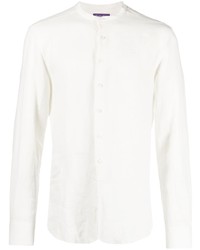 weißes Leinen Langarmhemd von Ralph Lauren Purple Label