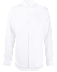 weißes Leinen Langarmhemd von Salvatore Ferragamo