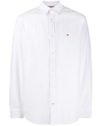 weißes Leinen Langarmhemd von Tommy Hilfiger
