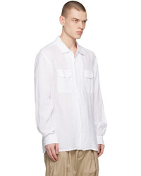 weißes Leinen Langarmhemd von Engineered Garments