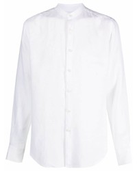weißes Leinen Langarmhemd von Xacus