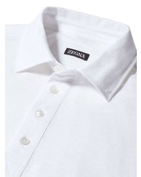 weißes Leinen Polohemd von Zegna