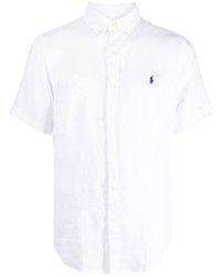 weißes Leinen Polohemd von Polo Ralph Lauren