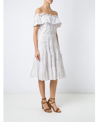 weißes Leinen schulterfreies Kleid von Isolda