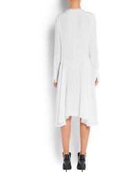 weißes Midikleid aus Seide mit Rüschen von Givenchy