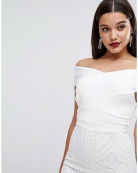 weißes Midikleid aus Spitze von Asos