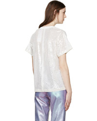 weißes Pailletten T-shirt von Ashish