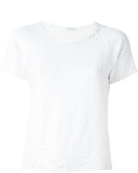 weißes Pailletten T-shirt von P.A.R.O.S.H.